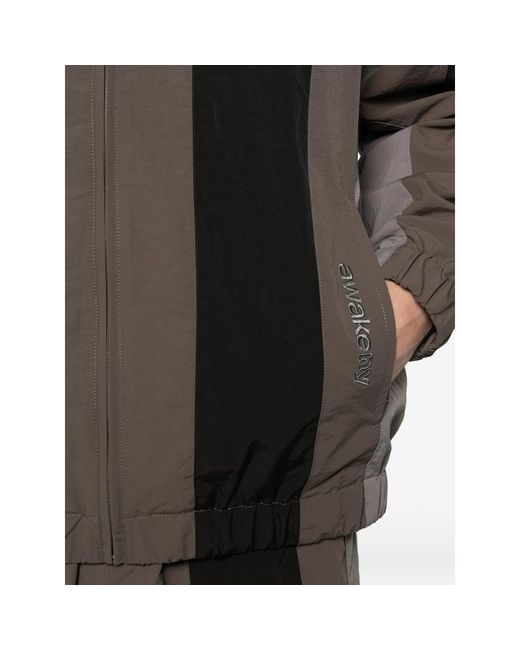 Awake Couture Black Colour-Block Zip-Up Jacket for men
