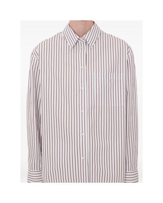 Loulou de Saison Pink Striped Cotton Shirt