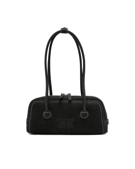 MARGE SHERWOOD Black Embossed-Logo Top-Handle Tote Bag