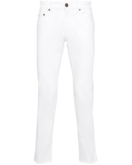 PT Torino White Mid-Rise Skinny Jeans for men