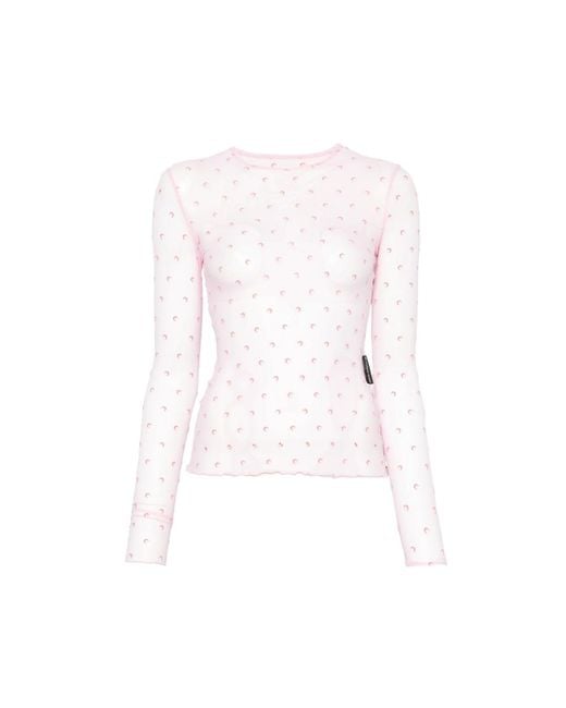 MARINE SERRE White Crewneck Sweater