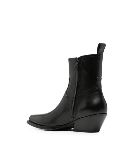 Ann Demeulemeester Black Pointed-Toe Ankle Boots