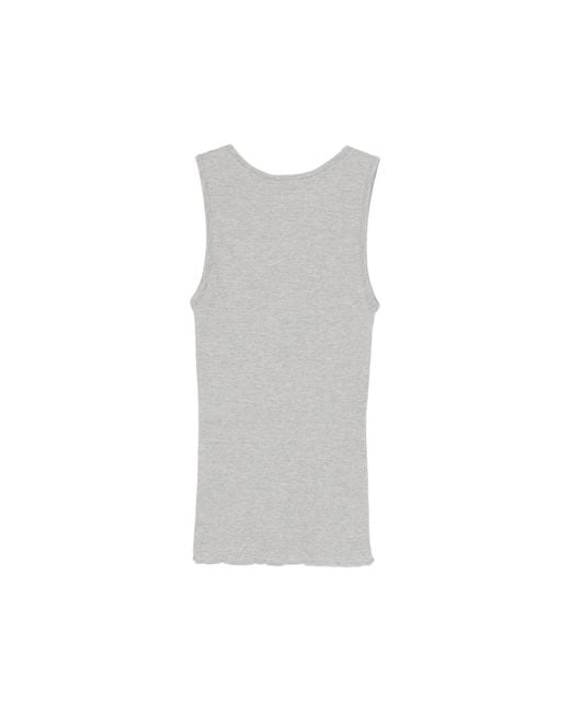 ERL Gray Ribbed Logo Tank Top