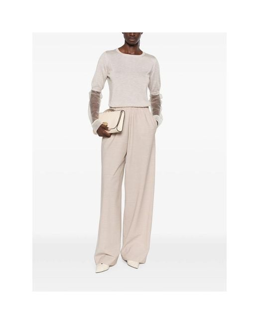 Fabiana Filippi White Sheer-Panel Top
