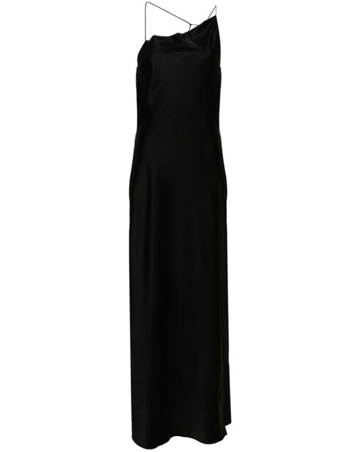 Calvin Klein Black Naia Asymmetric Slip Maxi Dress