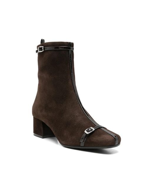CAREL PARIS Black Start Buckle-Detail Ankle Boots