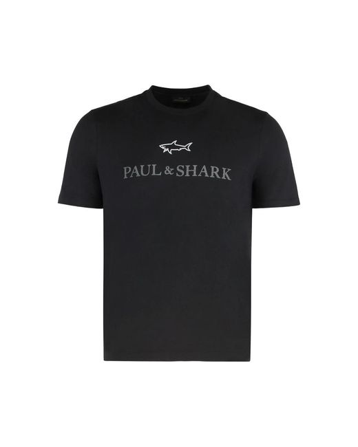 Paul & Shark Black Logo-Print Short-Sleeve T-Shirt for men