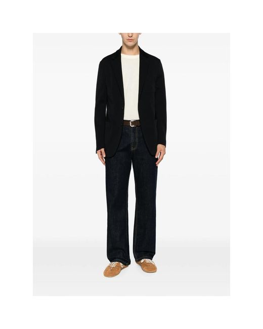 Canali Black Single-Breasted Notched-Lapel Blazer for men