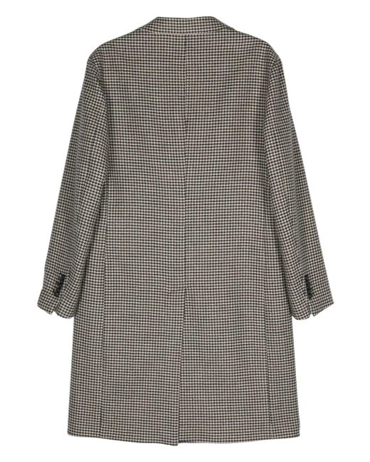 Tagliatore Gray Houndstooth Virgin-Wool Coat for men