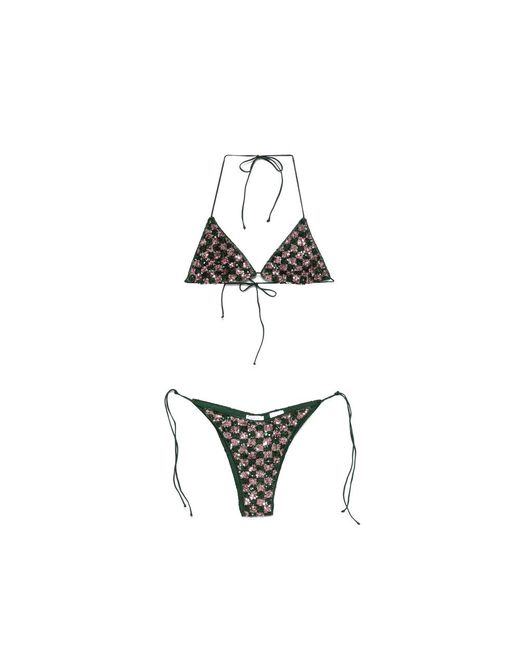 Oseree Metallic Sequins Chess Bikini
