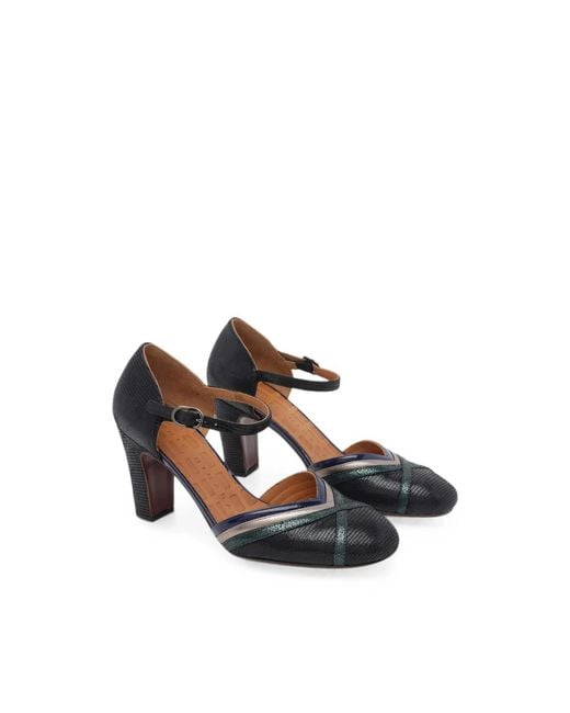 Chie Mihara Blue Mirka Lizard-Effect Pumps