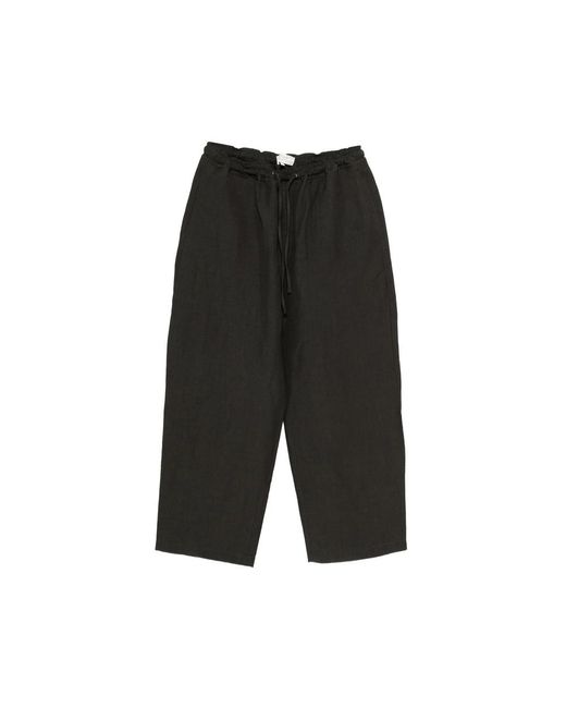Studio Nicholson Black Drawstring Trousers for men