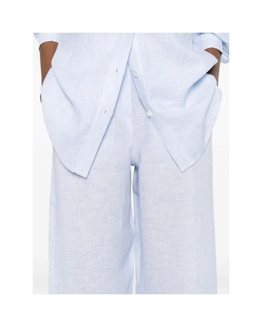 Riviera White Elasticated-Waistband Pants