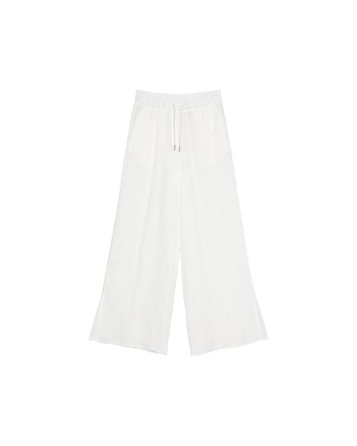 Panicale White Drawstring-Waist Trousers