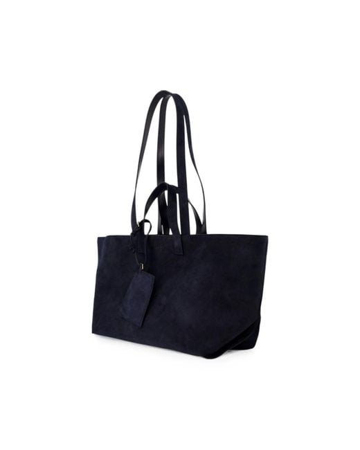A.P.C. Blue A. P.C. Le Drummer Suede Shoulder Bag