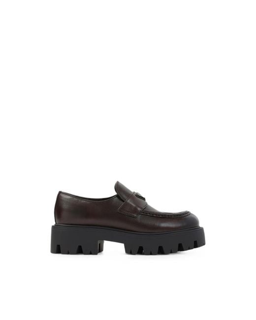 Prada Black Logo-Plaque Loafers