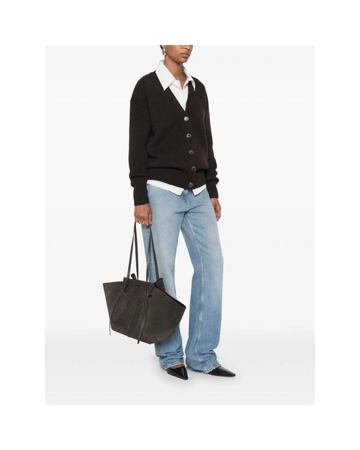 Yuzefi Black Large Mochi Suede Shoulder Bag