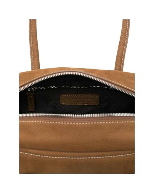 MARGE SHERWOOD Brown Logo-Embossed Calfskin Tote Bag