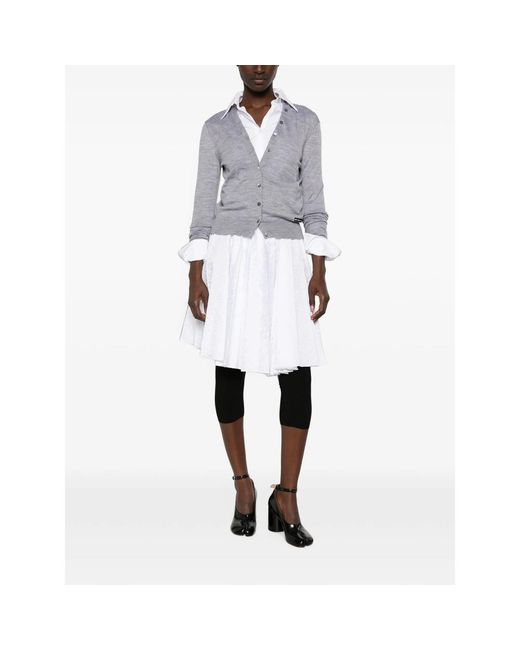 ShuShu/Tong White Floral-Jacquard Pleated Mini Skirt