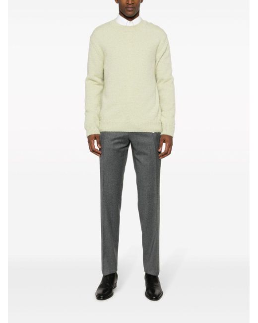 Canali Gray Tailored Wool Trousers for men