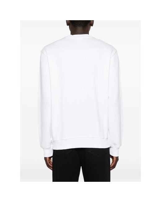 Versace Jeans Couture White Printed Crew-Neck Sweatshirt for men