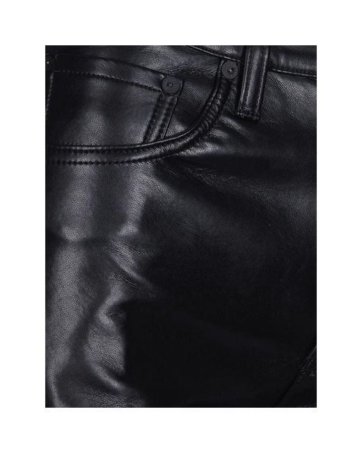 Agolde Gray Leather Trousers