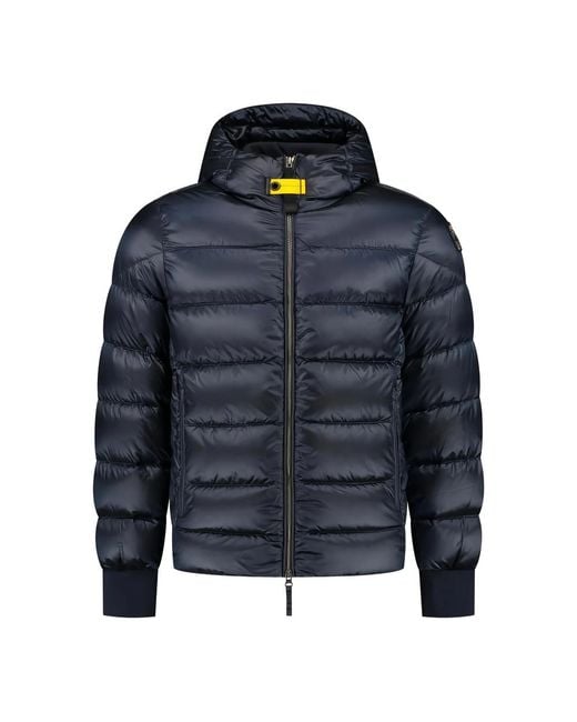 Parajumpers Blue Hooded Quilted Coat for men