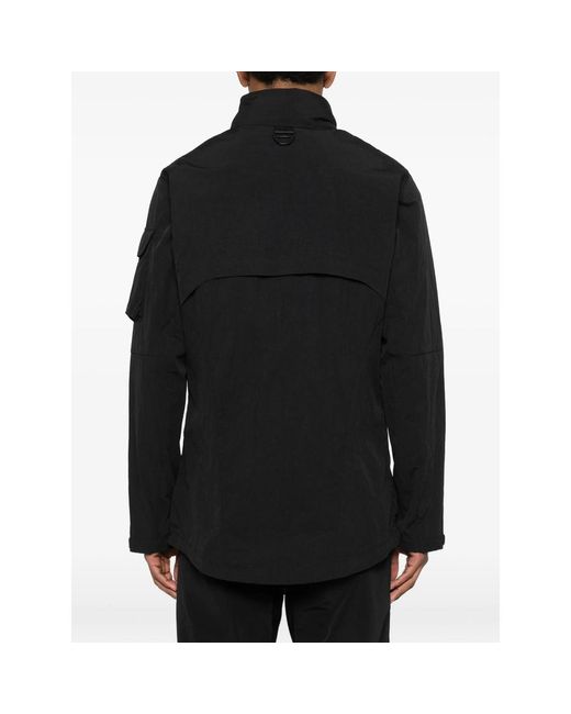 JG1 Black Flap-Pocket Hooded Jacket for men