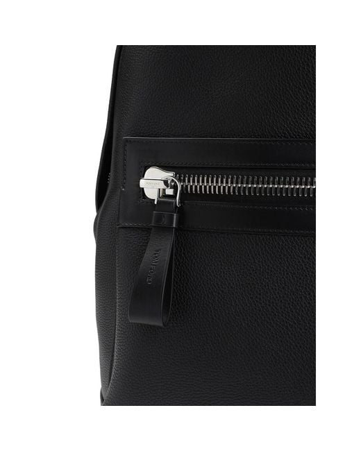 Tom Ford Black Zip-Fastening Backpack for men