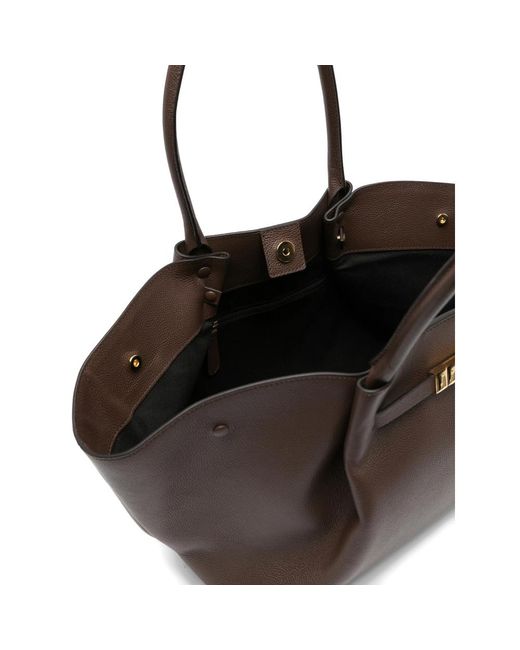 DeMellier London Brown New York Buckle Leather Tote Bag