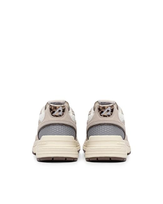 Autry White Hyperway Leopard-Print Panelled Sneakers