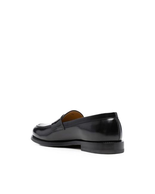 Henderson Black Leather Penny Loafers for men
