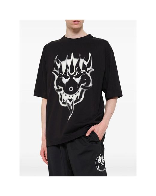 Y-3 Black Yaksha Graphic-Print T-Shirt for men
