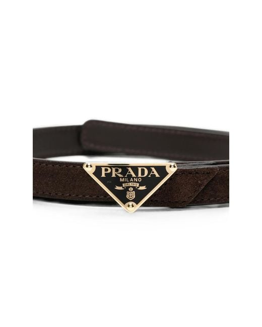 Prada Black Logo-Plaque Belt