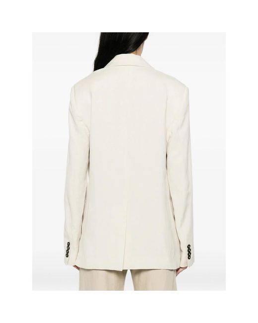 Barena White Buttoned Notched Blazer