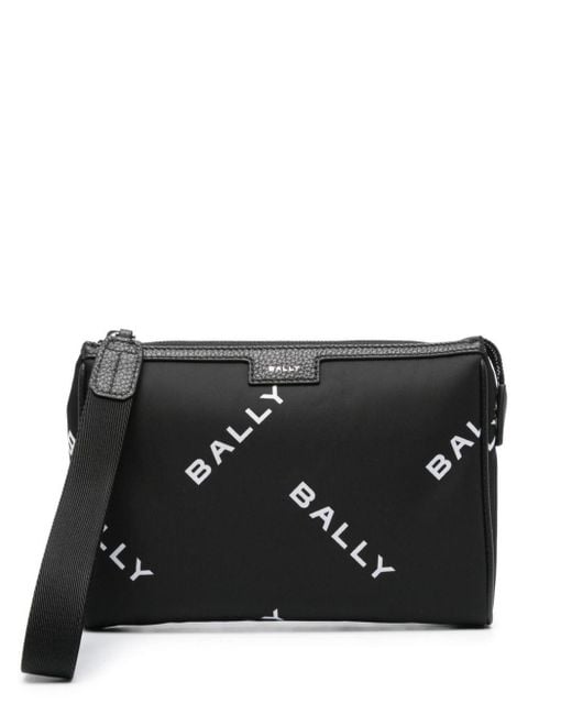 Bally Black Logo-printed Clutch Bag for men