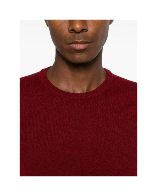 Fedeli Red Crew-Neck Sweater for men