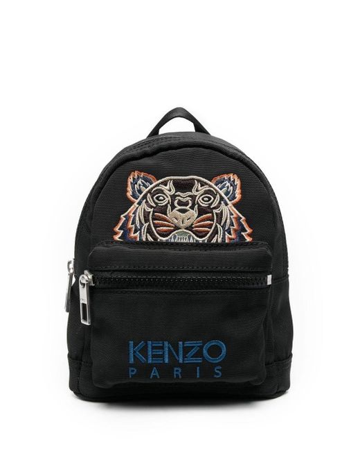 KENZO Black Embroidered Logo Backpack