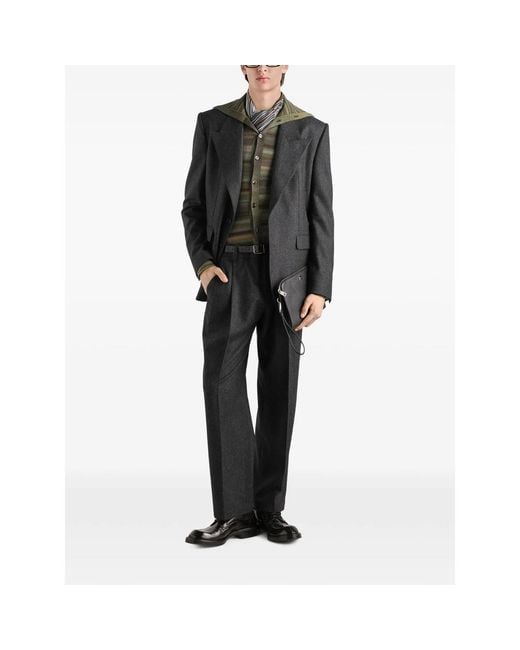 Dolce & Gabbana Green Ribbed Wool Cardigan for men