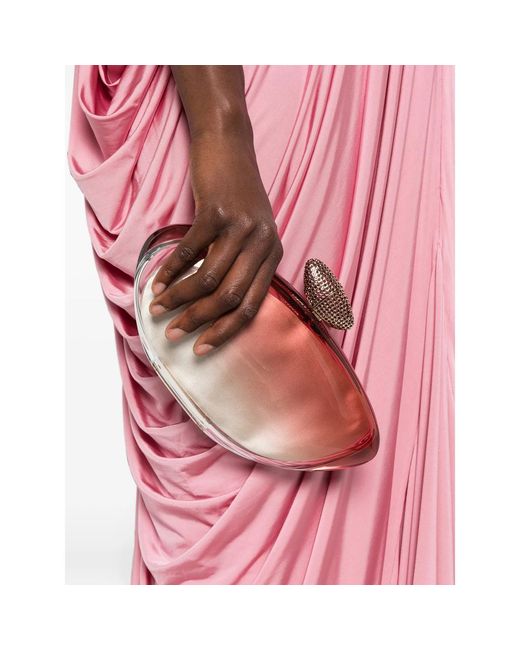 Benedetta Bruzziches Pink Crystal-Embellished Ombré Clutch Bag