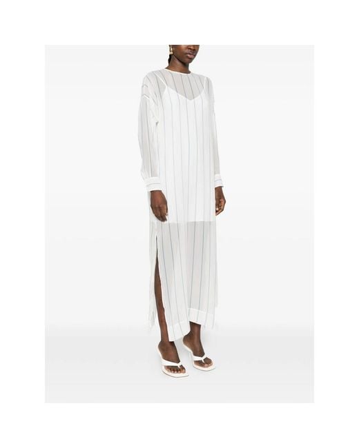 Bondi Born White Capri Striped Tunic Maxi Dress