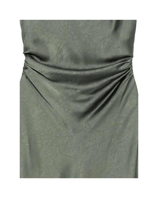 Vince Green Cowl-Neck Ruched Maxi Dress