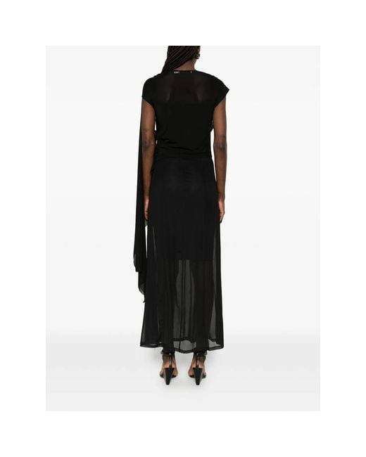 Gestuz Black Draped Maxi Dress