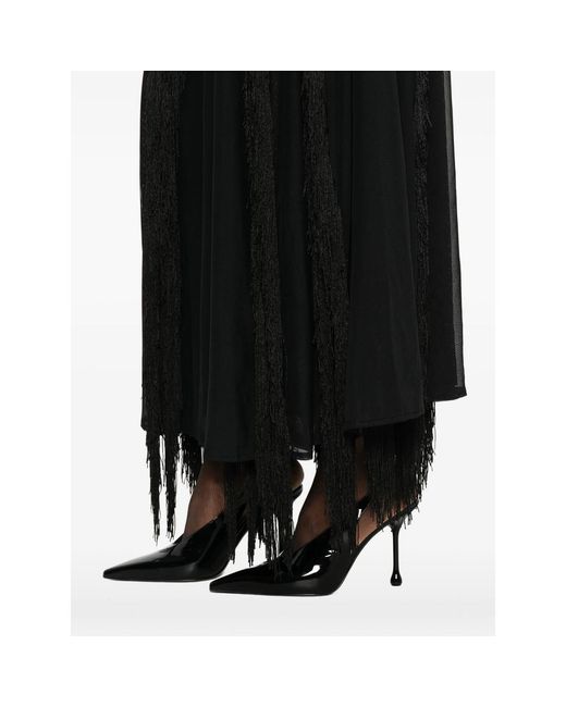 Bless Black Tassel Crocheted Maxi Dress