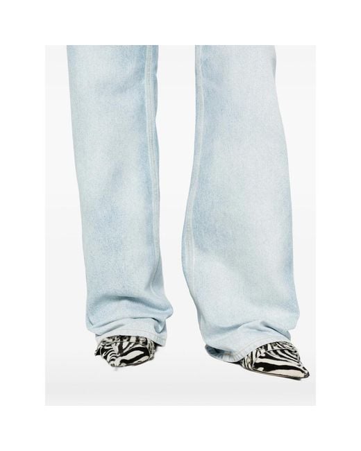 Haikure Blue Five-Pocket Belt-Loop Jeans