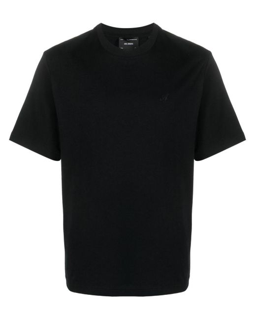 Axel Arigato Black Embroidered-Motif Short-Sleeve T-Shirt for men