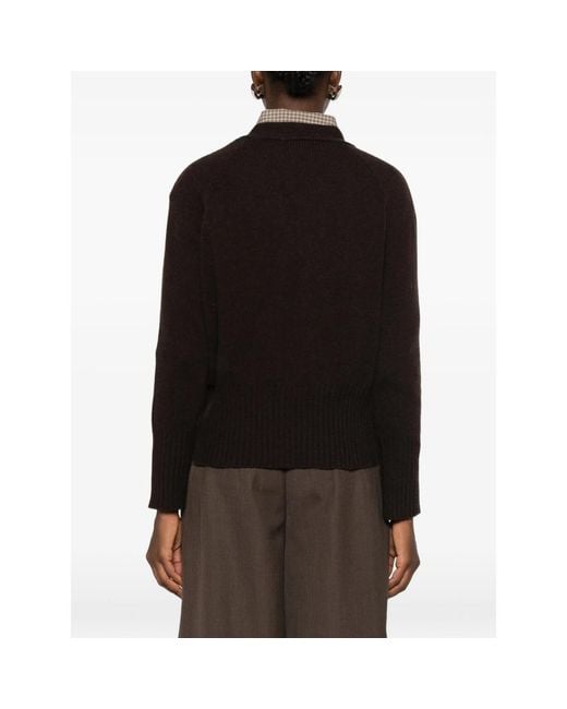 Aragona Black V-Neck Button-Up Cardigan
