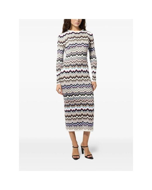 Missoni White Zigzag-Knit Dress