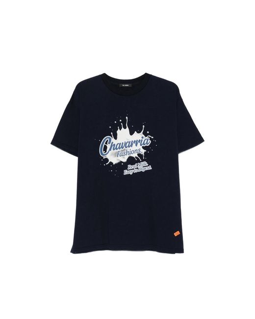 Willy Chavarria Blue Graphic T-Shirt for men