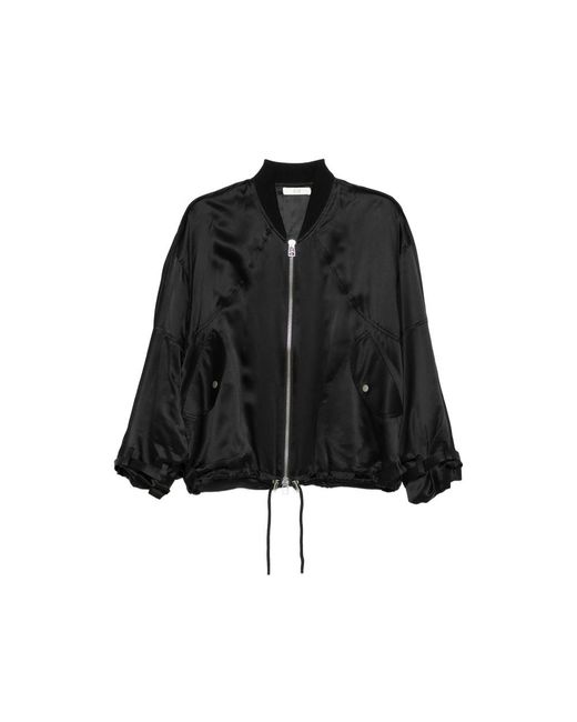 Co. Black Silk Bomber Jacket